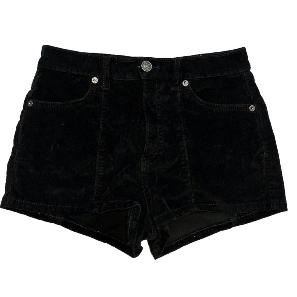 Free People Black Corduroy Shorts Women’s Size 24 Bohemian Boho Stretch Festival